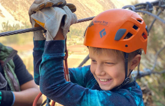 Family holiday in Peru - kids zip-lining