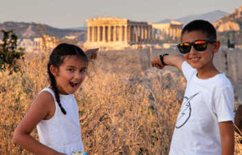 Kids at the Acropolis Greece