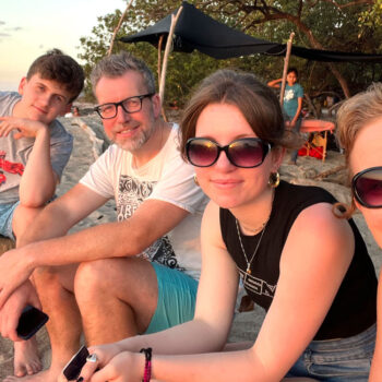 Family on the beach in Costa Rica