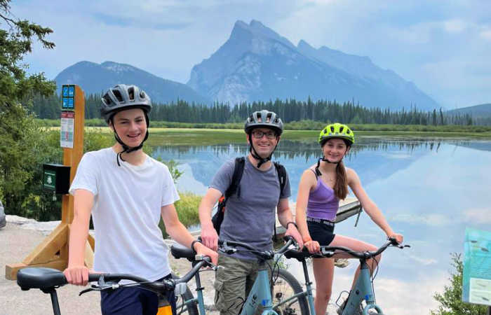 Family cycling in Canada