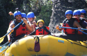 White water rafting in the Rockies - Canada with kids