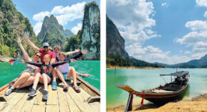 Thailand beaches and longboat