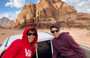 Teenagers exploring Wadi Rum - October half-term holiday