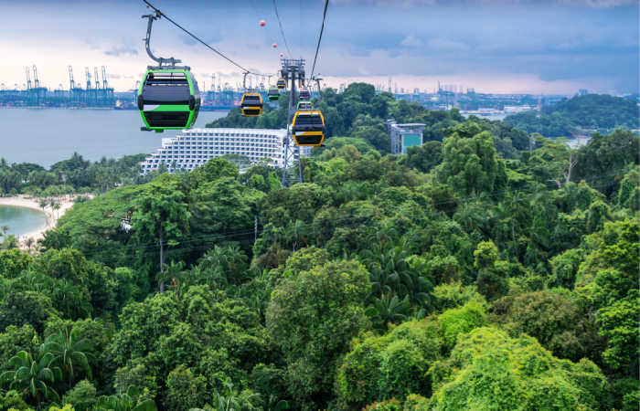 Cable car from Singapore to Sentosa Island