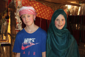 Kids dressing up on Oman with kids holiday