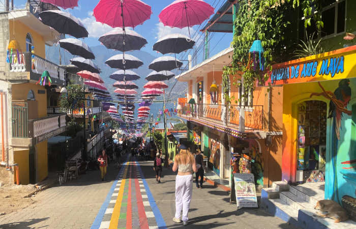 Teenager exploring the lively town of Antigua on family holiday to Guatemala