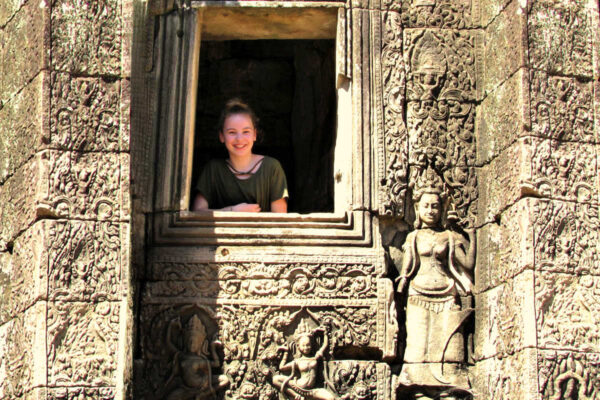 Six school holidays masthead updated - teenager exploring Angkor Wat, Cambodia