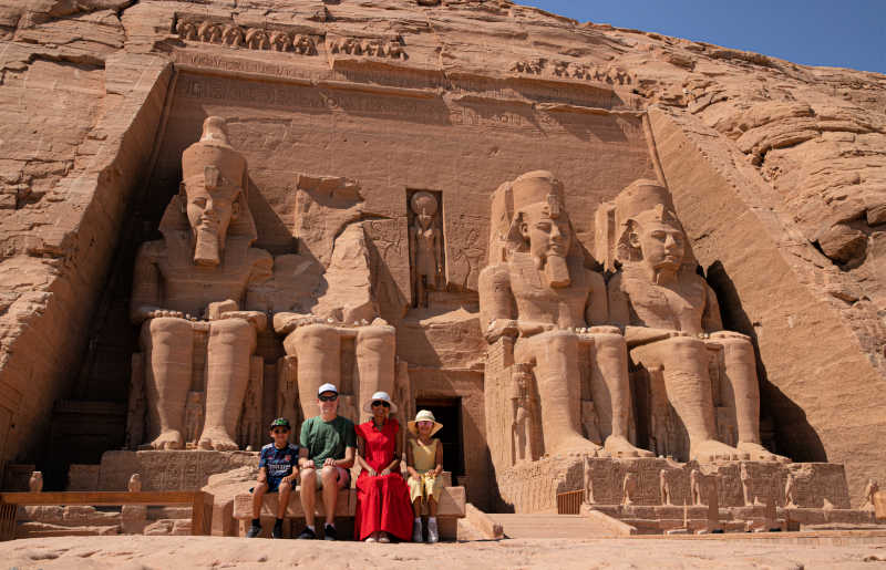 Family exploring Egypt's temples - ideal for February half-term holidays and Easter