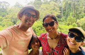Family exploring the jungle on a Borneo family itinerary