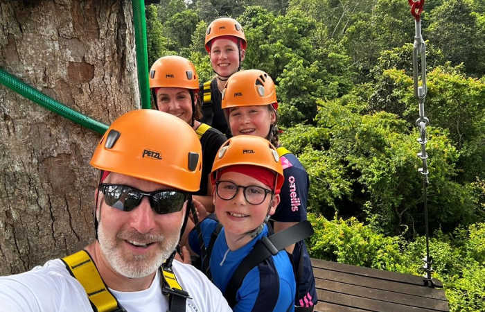 Family zip-lining in Cambodia, Easter family holidays