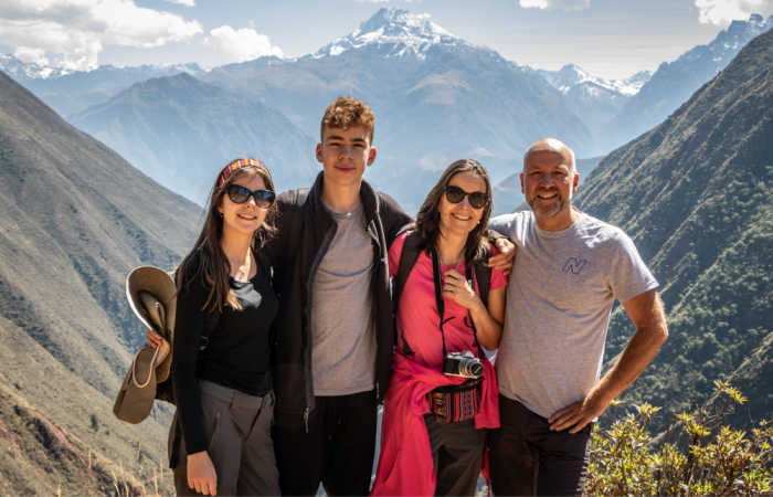 Family with teenagers on holiday in Peru