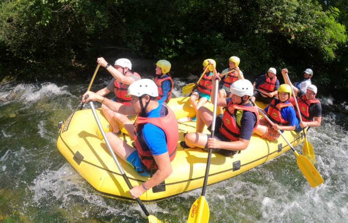 White-water rafting on Croatia family summer holiday