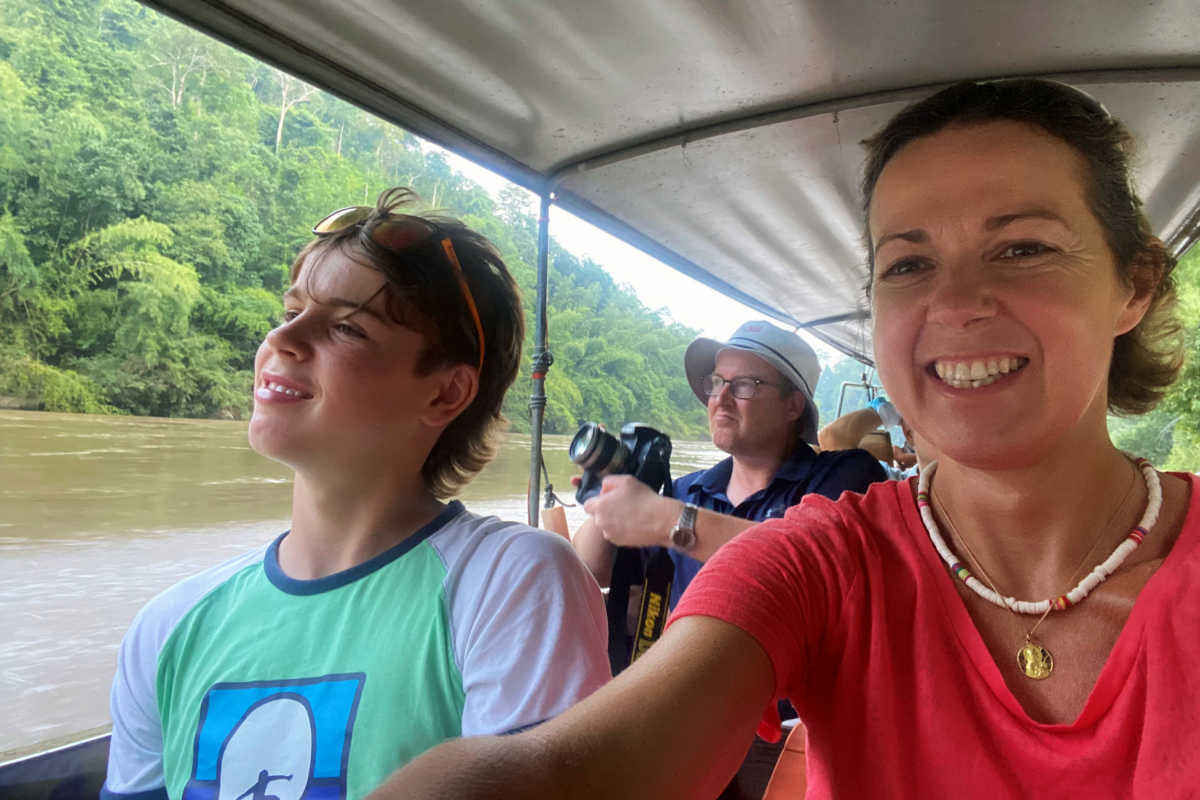 Family Christmas holidays, boat trip in Thailand