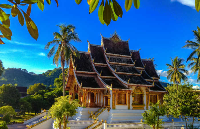 Luang Prabang golden temple, Laos, Christmas holiday