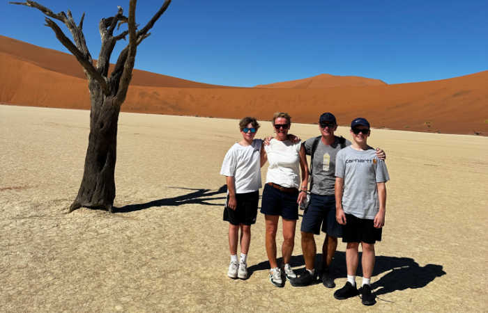 Teenagers at Deadvlei, Namibia