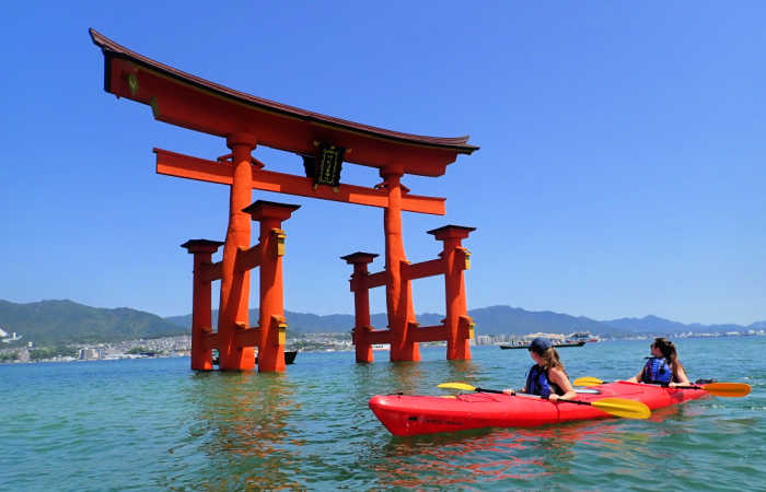 Kayak to the Grand Torii gates, Japan, Asia family travel