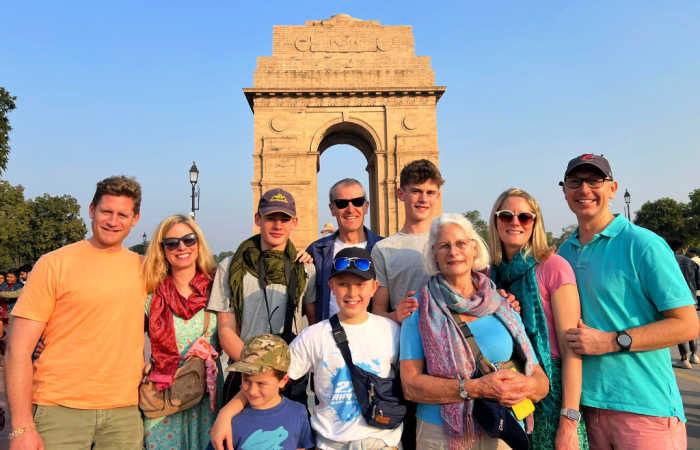 Guide to family Travel in Asia, example of family on holiday in India, with grandparents too.