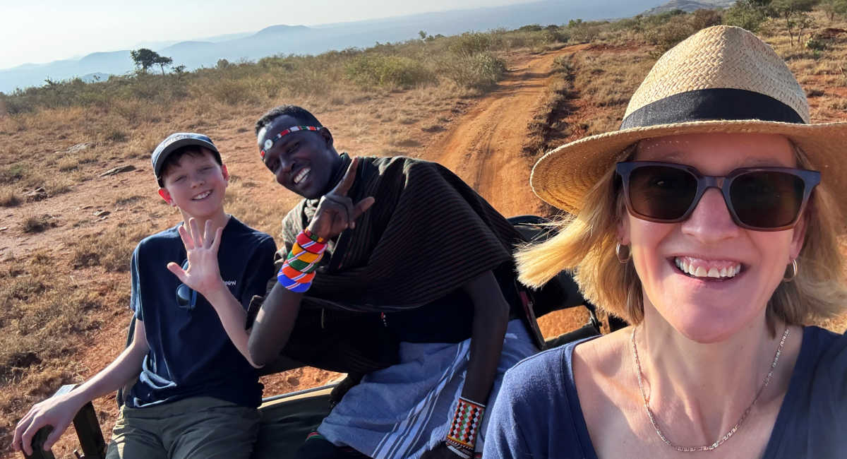 Family safari drive at dusk, Kenya, 50th birthday holiday
