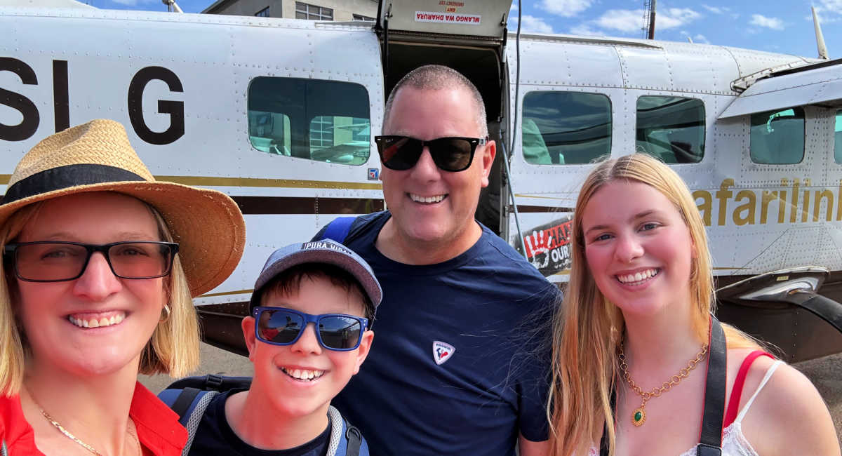 Family travelling to Laikipia in light aircraft