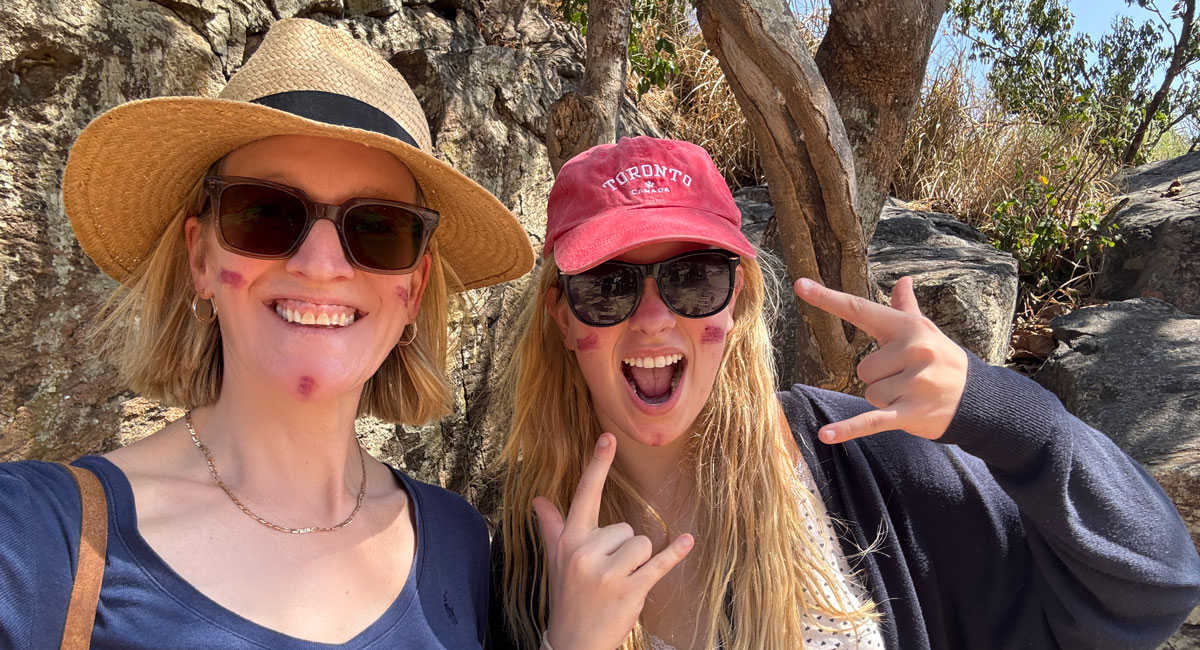 Teenager showing her pleasure on 50th Birthday holiday in Kenya wit parents