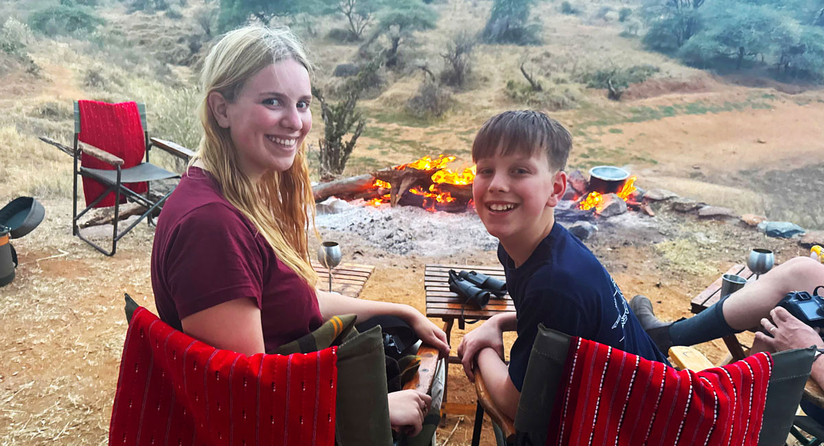 Camp fire at the leopard hide