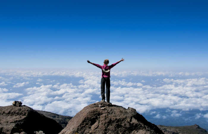 Above the clouds on Kilimanjaro climb