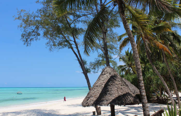 Zanzibar beach with azure seas