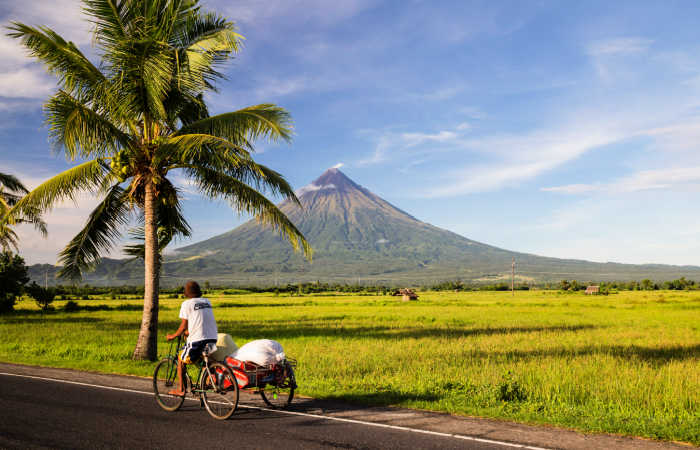 Philippines landscape, Albay Province, with Mayon Volcano