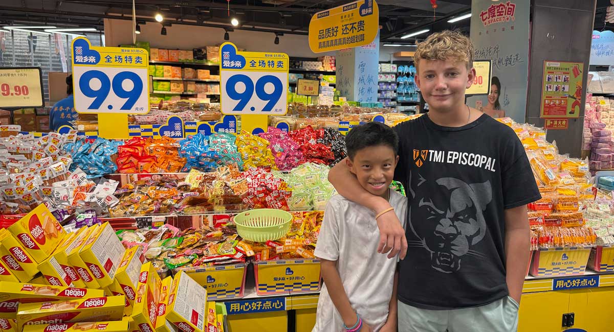 Shopping for snacks in China