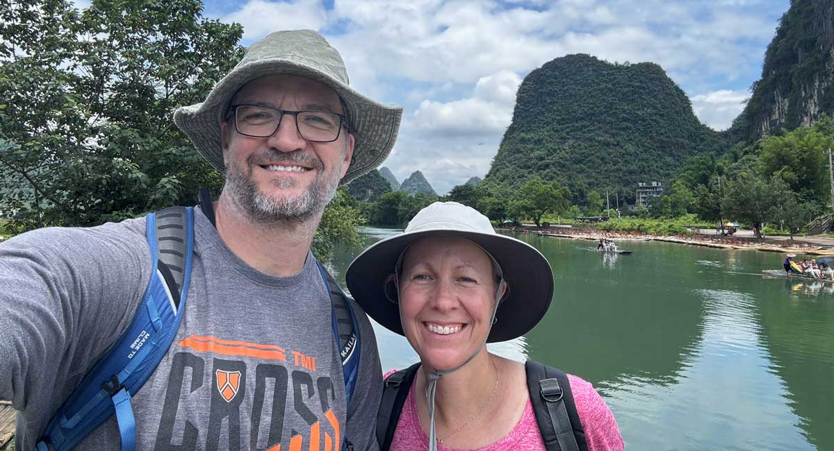 Mum and Dad selfie in Yangshuo