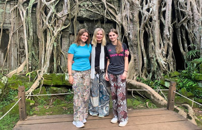 Cambodia trip, Stubborn Mule consultant Caroline with her kids
