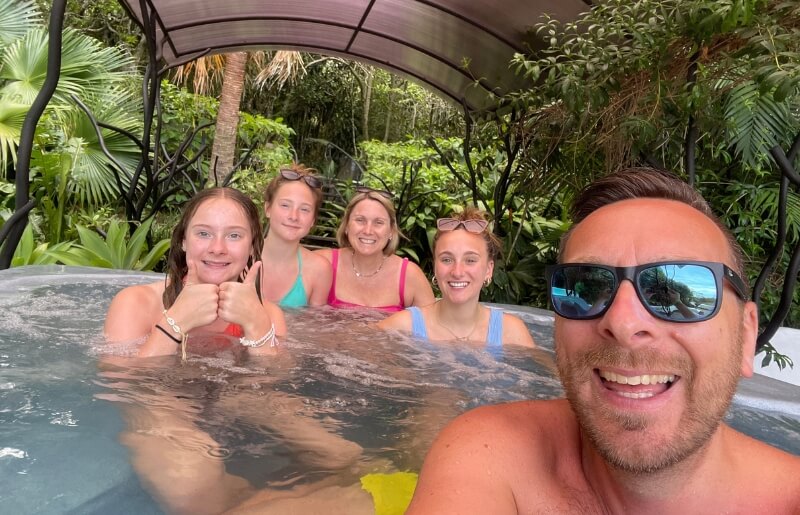 Family holiday at Easter in Costa Rica - enjoying the hot springs