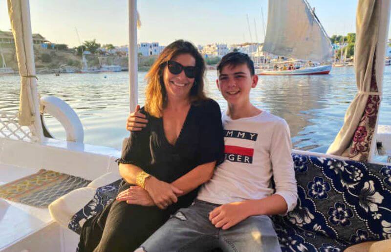 Family on Nile boat trip, holidays with teenager