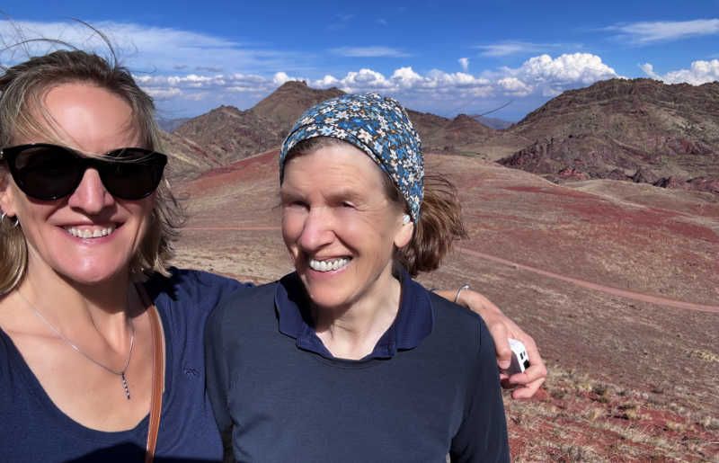Grandma and daughter explore the Salta desert in Northwest Argentina, on a multigenerational trip