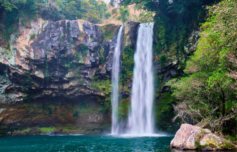 Cheonjiyeon waterfall, Jeu Jeu Island, South Korea