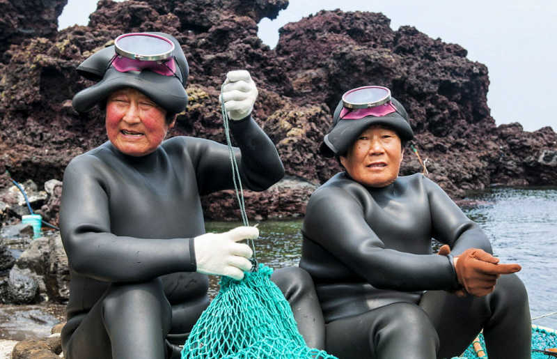 Haenyeo female divers Jejudo Island, South Korea