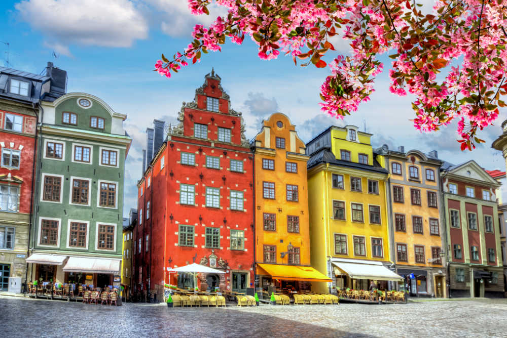 Stortorget Square in Stockholm Old Town (Gamla Stan) in spring, Sweden