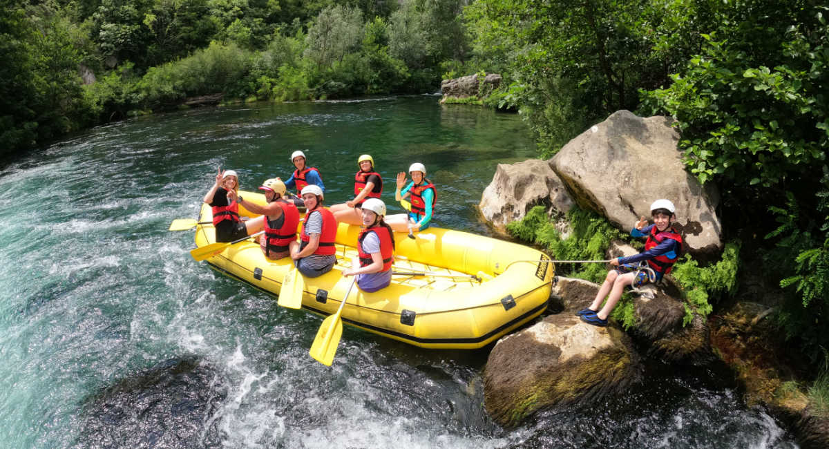Family white-water rafting in Croatia