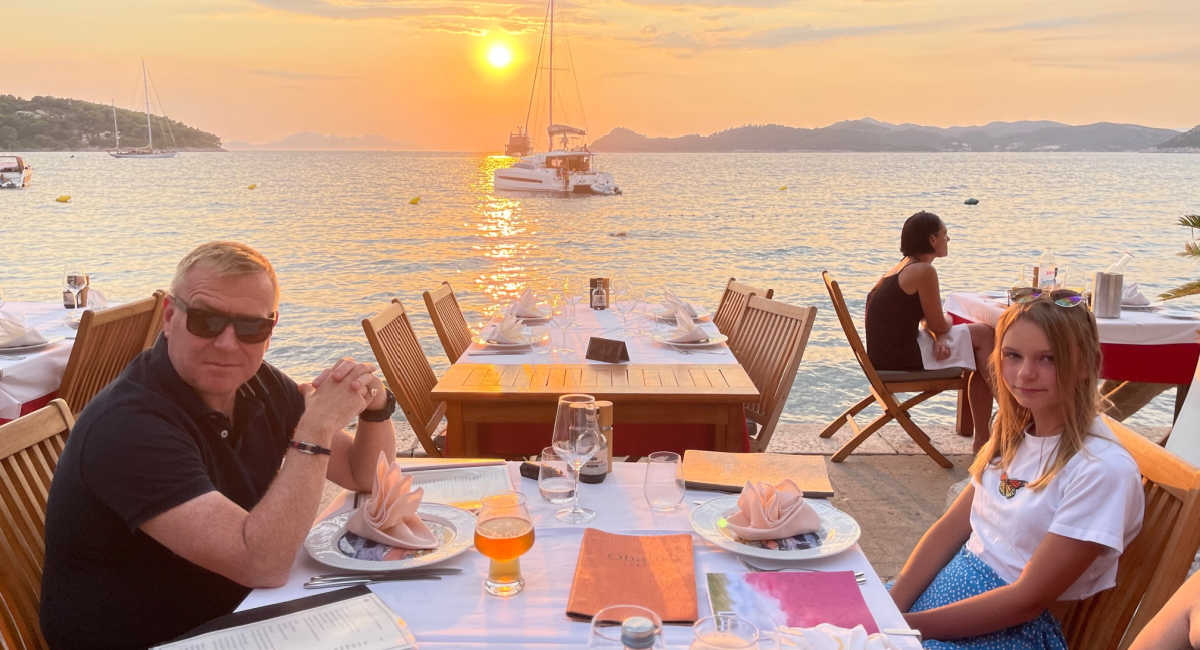 Dining al fresco on a family holiday in Croatia