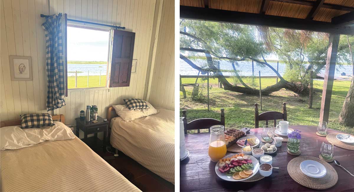 Family-friendly places to stay; the Al Alondra hut in the Iberia Wetlands with bedroom and terrace