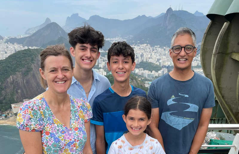 Catch the cable car to the peaks surrounding Rio, Family with three kids on holiday in Brazil