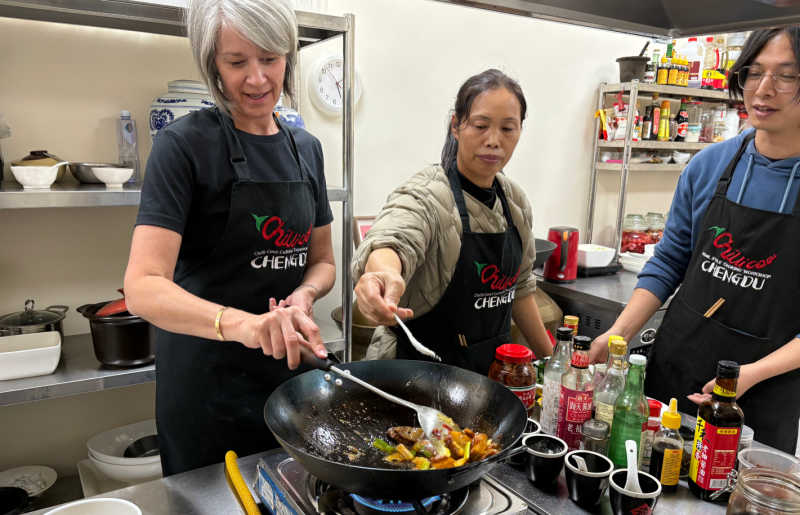 Stubborn Mule's Emma Linnett tests our cooking classes for families in Chengdu, a top 10 China with kids activity