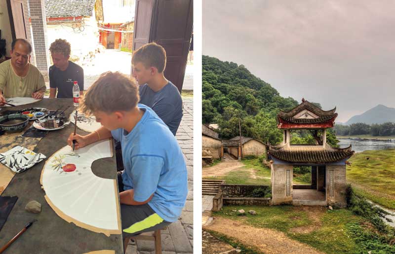 Learn to make traditional fans and explore historic Fuli on a China with kids holiday