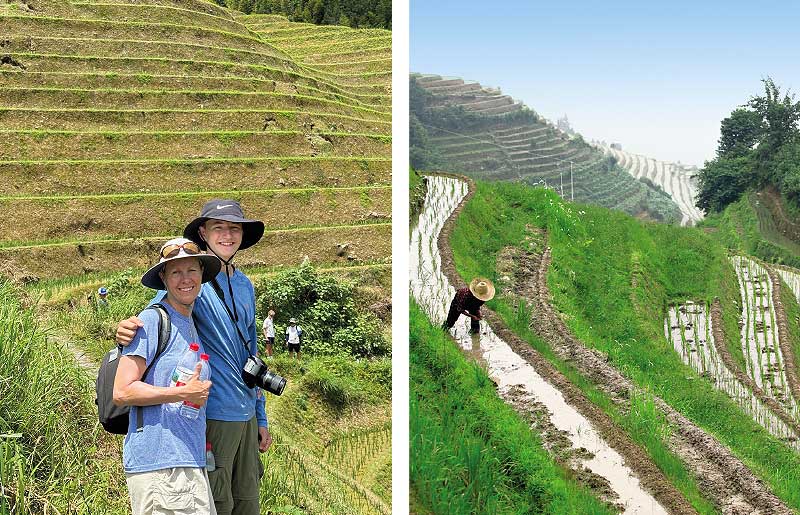 Family hiking in Longsheng on China wth kids trip