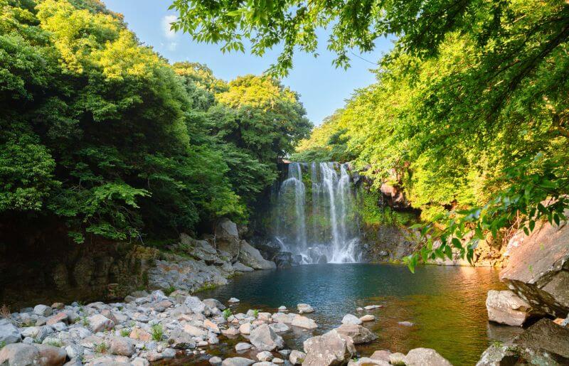 Cheonjiyeon Waterfall on Jeju Island