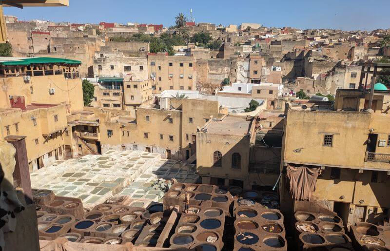 Overlooking the tanneries of Fes